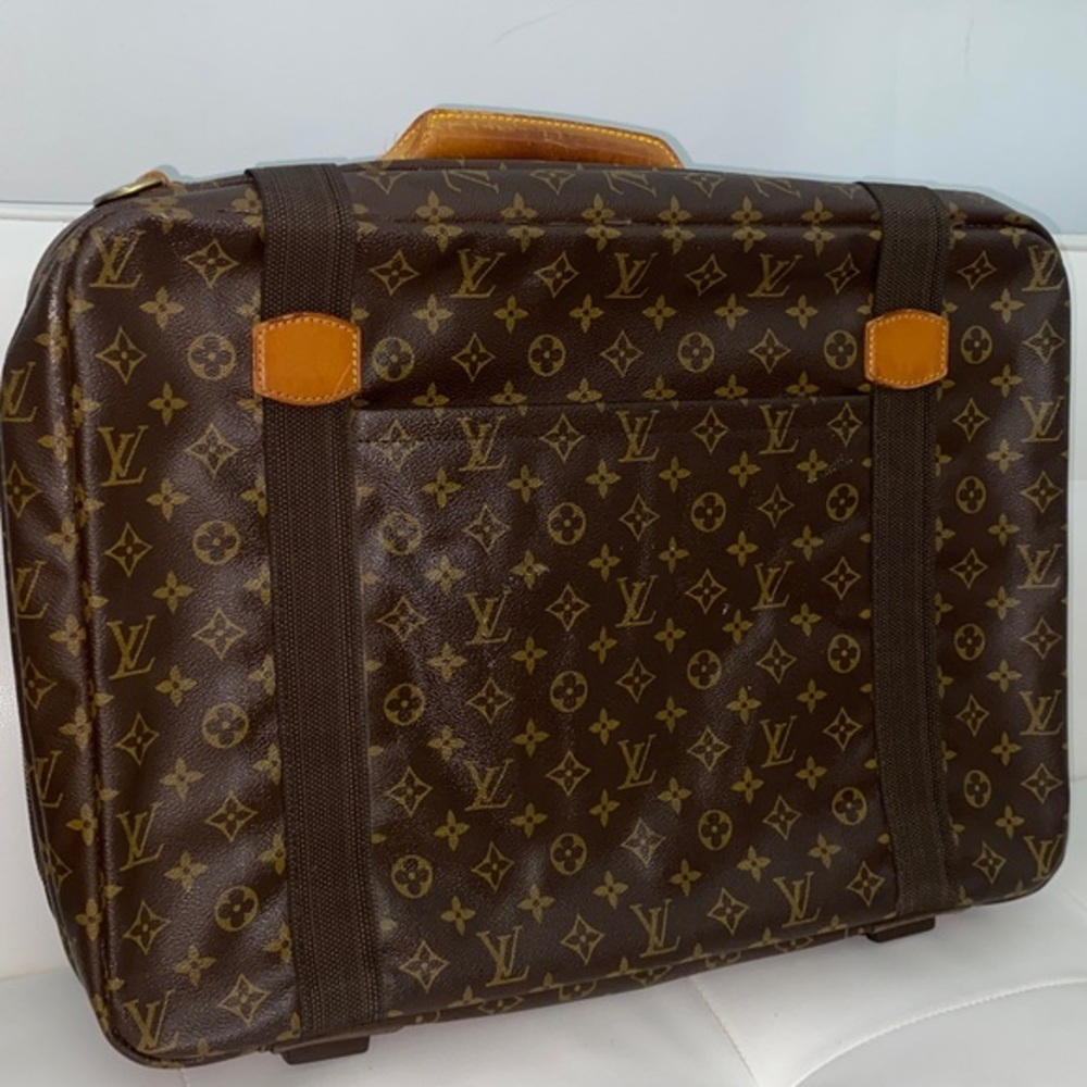 Authentic Louis Vuitton Brown Monogram Canvas Suitcase Travel Bag